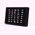 thumbnail image 3 of Velvet 7 Slots Ring Earrings Trays Showcase Display Stackable Jewelry Organizer, Black, 3 of 4