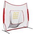 thumbnail image 2 of 7'×7' Baseball & Softball Practice Net Upgraded Strike Zone for Pitching Hitting, 2 of 9