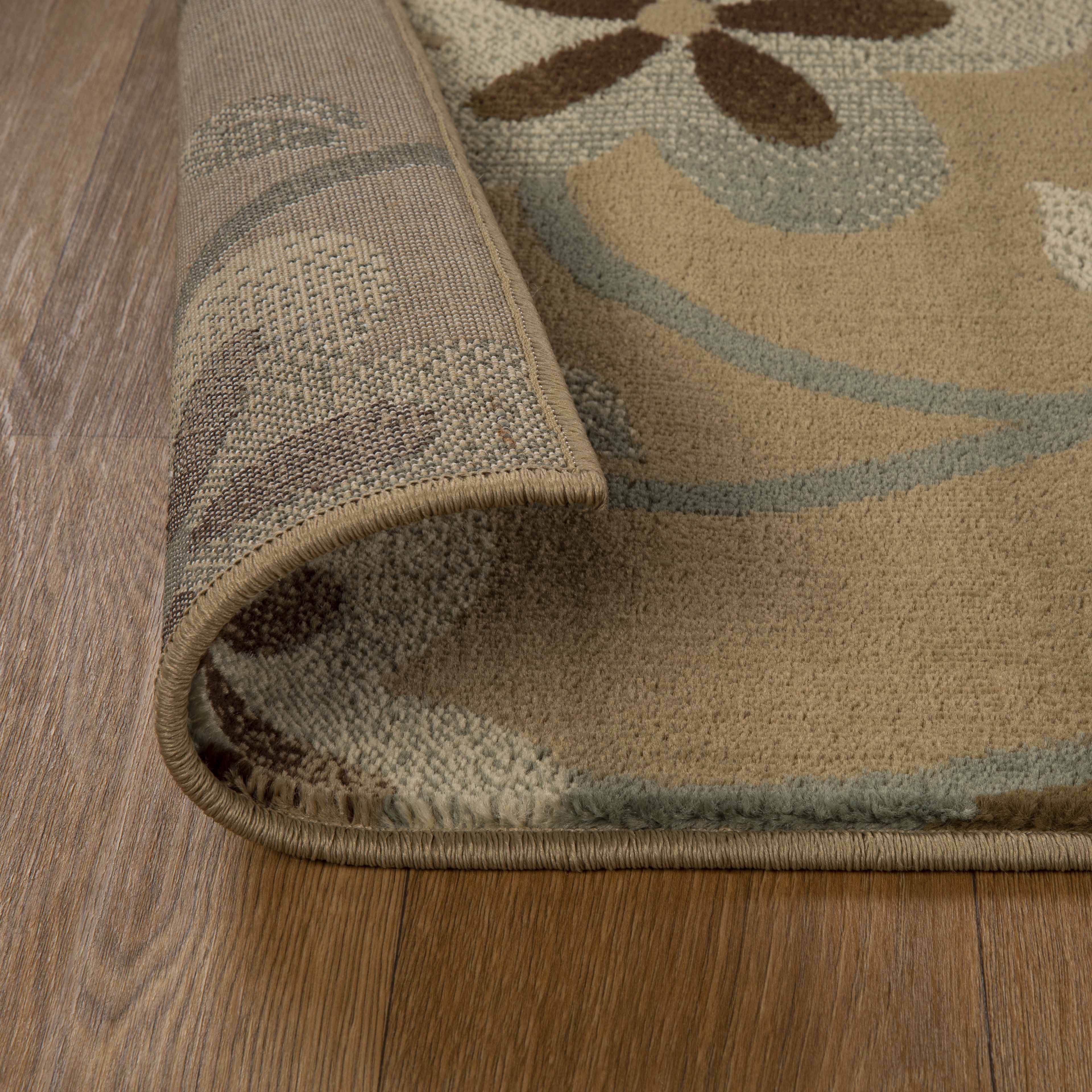 Superior Bohemian Oversized Flower with Vines Power-Loomed Indoor Area Rug, Taupe, 7' x 9'