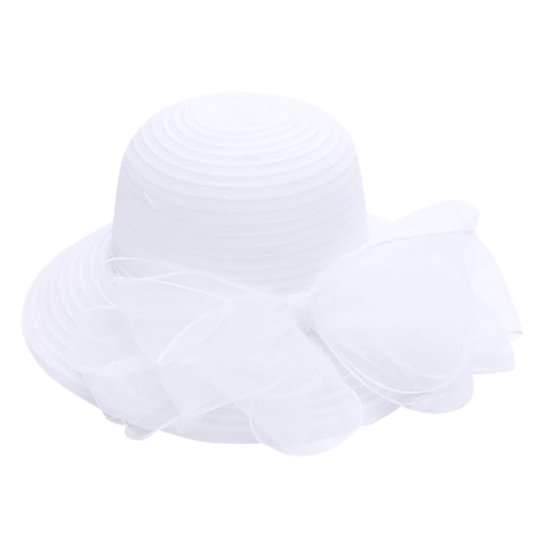 Lady Derby Dress Church Bowler Cloche Hat Bowknot Organza  display picture 1