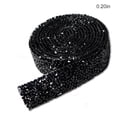 thumbnail image 3 of BrowQuartz Bling Stickers Glitter Rhinestone Chain Resin Crystal Decoration Applique Craft Fix Decor Beads Hot Melt Adhesive Drill Strip Black 1 0.5cmWidth, 3 of 6