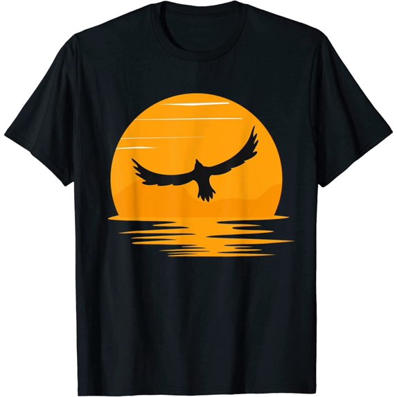Cool Flying Eagle Bird in the Sky at Sunset for Women Men T-Shirt