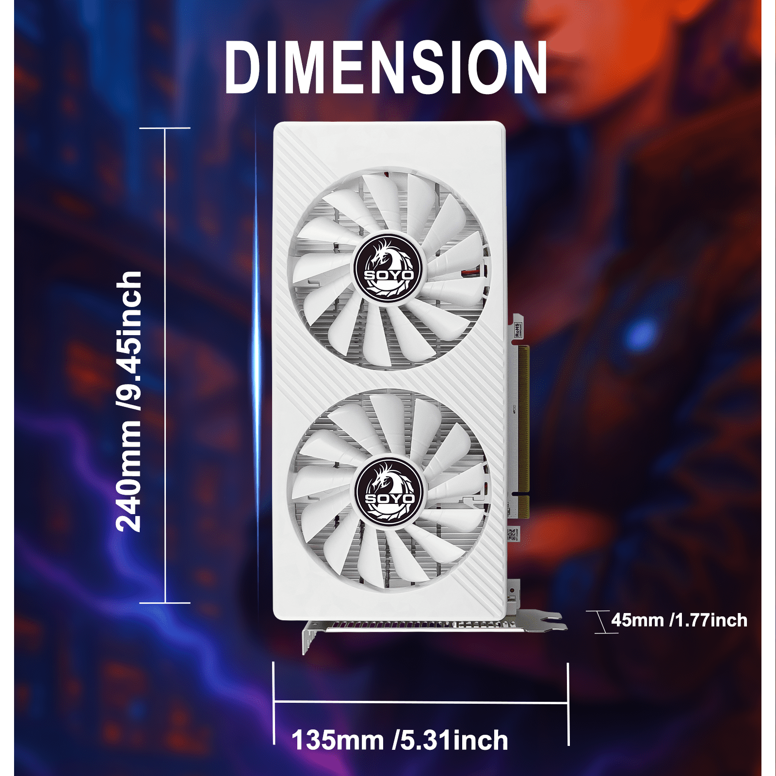 SOYO AMD Radeon RX580 Gaming Graphic Card with 8GB 256 Bit GDDR5