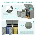 thumbnail image 5 of Outdoor Trash Can Storage Shed, 54 Cu.Ft Outside Garbage Can Storage Shed, Waterproof Horizontal Storage Cabinet, Bicycle Sheds & Outdoor Storage Clearance, Light Grey, 5 of 7
