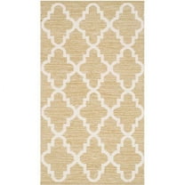 SAFAVIEH Montauk Crispian Geometric Quatrefoils Cotton Area Rug, Green/Ivory, 2'3" x 3'9"