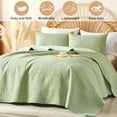 thumbnail image 2 of Davulos Ultrasonic King Quilt Bedding Set Green，Lightweight Bedspreads Soft Modern Coverlet Set for All Seasons(1 Quilt and 2 Pillow Shams), 2 of 8