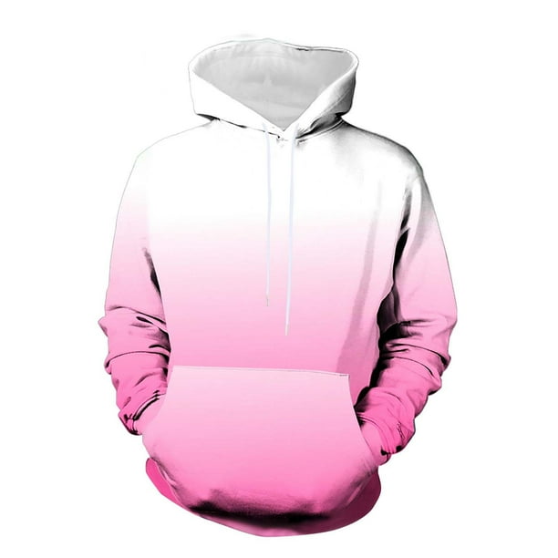 Sudadera con capucha para hombre, estilo casual, a la moda, con cuello redondo, bolsillos y estampado degradado, sudadera de manga larga con capucha, blusa de poliéster para hombre