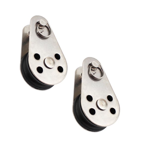 UPGRATOR 2Pack Small Pulleys Stainless Steel Nylon Rope Wheel for Workshop Use