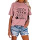 thumbnail image 3 of Blusa de Manga Corta Cuello Redondo Impreso Señoras Casual Top, Blusa Ligera de Poliéster para el Trabajo, la Fiesta Y Toda la Temporada de Uso Diario, 3 of 4