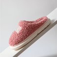 thumbnail image 2 of Zapatillas de lana simples de invierno para parejas de interior, zapatillas térmicas de lana de otoño e invierno (rosa), 2 of 5