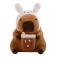 thumbnail image 2 of Peluche de carpincho, lindo animal de peluche de carpincho coleccionable de 53 cm, carpincho suave Sombrero blanco, 2 of 9