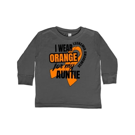

Inktastic I Wear Orange For My Auntie Leukemia Awareness Gift Toddler Boy or Toddler Girl Long Sleeve T-Shirt