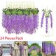 thumbnail image 1 of Asija Flowers - 24 flores colgantes de glicina, guirnalda de flores artificiales moradas, decoración para bodas, 1,1 m, flores de seda, arco para bodas, fiestas, exteriores, hogar, decoración navideña, 1 of 8