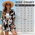 thumbnail image 7 of Xoenoiee Cow Zebra Striped Print Women's Summer 2 Piece Outfits Open Front Half Sleeve Kimono and Shorts Set Casual Loungewear Beachwear for Beach Vacation Camping, M, 7 of 7