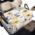 thumbnail image 2 of Yellow Floral Spring Golf Cart Seat Covers, Summer Botanical Gray Farmhouse Golf Cart Seat Towel Cover for 2/4 Seater Bench Seats, Breathable Washable Dust & Sun Protection Seats Blanket 51''x31'', 2 of 9