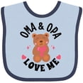 thumbnail image 3 of Inktastic Oma and Opa Love Me Grandchild Bear Girls Baby Bib, 3 of 4