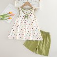 thumbnail image 7 of Summer Casual Clothes Girls Loungewear Flowy Pleated Tank Tops Shorts 2 Piece Cute Clothing Sets for Kids Beige, 7 Years, 7 of 7