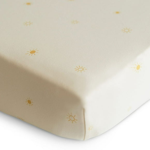 Mushie Organic Cotton Stretchy Crib Sheet - Sun