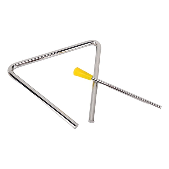 Triángulo de percusión manual de metal, fácil de tocar, instrumento triangular de juego delicado con delantero