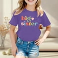 thumbnail image 2 of Girls Big Sister Letter Print T-Shirt Short Sleeve Crewneck Fashion Summer Tee Cute Relax Fit Top, 2 of 2