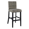 thumbnail image 1 of Linon Morocco 30" Upholstered Wood & Rayon Bar Stool in Black and Gray, 1 of 12
