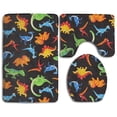 thumbnail image 1 of ABPHQTO Dinosaurio coloreado Juego de alfombras de baño de 3 piezas Alfombra de baño Alfombra de contorno y tapa de inodoro, 1 of 2
