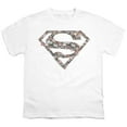 thumbnail image 2 of Superman Rough Floral Logo Kids T Shirt (Medium) for Youth Toddler Boys and Girls, White, 2 of 5