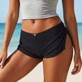 thumbnail image 6 of oelaio Y2k Micro Shorts for Women Low Waist Side Slit Boyshort Slim Booty Shorts Lounge Pj Bottom Cute Sleepwear Black L, 6 of 7