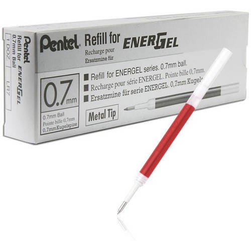Pentel Refill Ink For EnerGel Gel Pen, 0.7mm Metal Tip, Medium, Pink