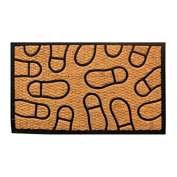 Amber Home Goods Footprint Indoor Outdoor Floor mat Front Door Entrance