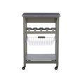 thumbnail image 3 of Linon Natalie Stainless Steel Top Rolling Kitchen Storage Cart in Gray Wood, 3 of 11