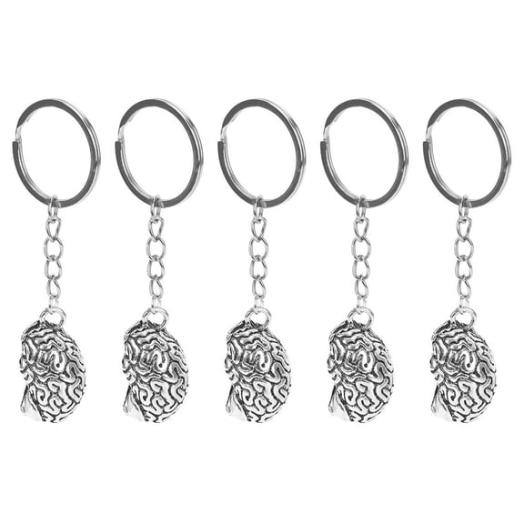 5X Brain Keychain Alloy Smart IQ Key Ring Fob Chain Medicine Human