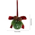 thumbnail image 3 of Fmbmuo Christmas Bow Bell Decorations - 3.35 Inch Mini Hanging Decor for Tree, Gifts, Wreaths & Crafts（Green）, 3 of 5