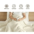 thumbnail image 6 of Madison Park Rowan 50x60" Contemporary Chenille Waffle Knit Throw in Ivory, 6 of 9