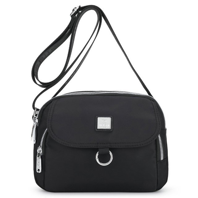 Bolso Mano para Mujer Bolso Compras Ligero Color Sólido Nailon Informal (negro)