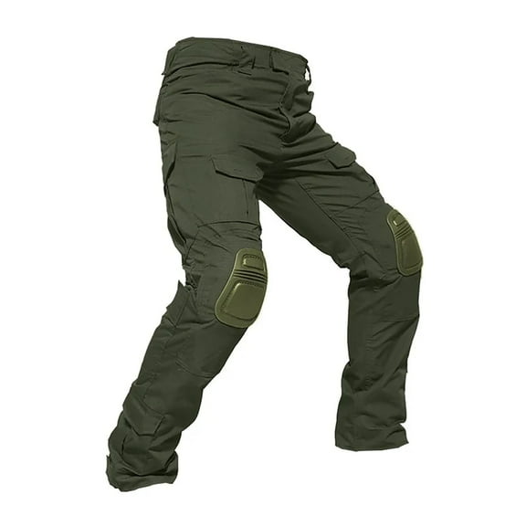 Mens Cargo Pants Big and Tall Camouflage Tactical Pants Knee Pads Outdoor Camping Training Instructor Lightweight Durable Army Green 28