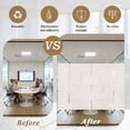 thumbnail image 5 of Farmhouse Beige White Striped Window Privacy Film, Modern Stripes Static Cling UV Sun Blocking Heat Control Window Tint Day and Night, Non-Adhesive One Way Windows Privacy Cover 17.7''x78.7'', 5 of 7