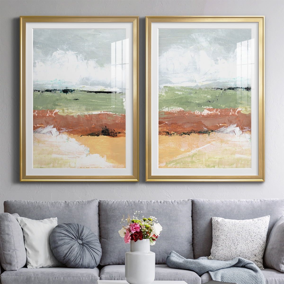 Wexford Home Quiet Prarie Grove I Premium Framed Print, 26.5" x 36.5" - Ready to Hang, Gold (Set of 2)
