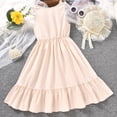thumbnail image 4 of Eashery Dresses for Girls Party Dress Children's Clothing Baby Girl Dress Beige 8-10 Years, 4 of 5