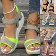 thumbnail image 6 of Nrmvnmi Women's Boho Wedge Sandals Open Toe Ankle Strap Summer Platform Beach Roman Sandals Red Mothers Day Gifts, 6 of 6