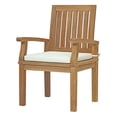 thumbnail image 3 of Modern Contemporary Urban Design Outdoor Patio Balcony Garden Furniture Side Dining Chair and Table Set, Wood, White Natural, 3 of 9