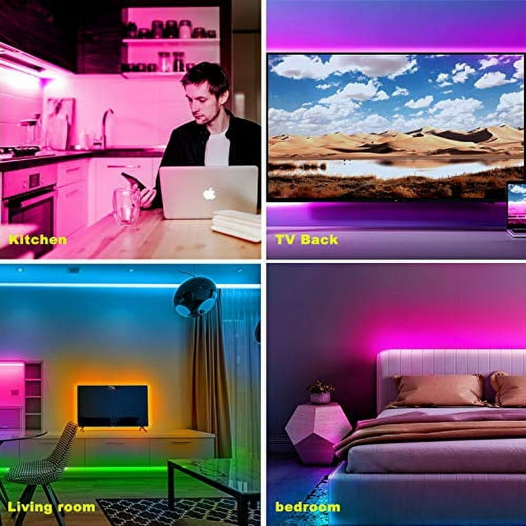VOLIVO 50 FT RGB Led Strip Lights,Color Changing Led Light Strips Kit with  44 Keys IR Remote Control, Led Lights for Bedroom, Room, Home Decoration