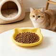 thumbnail image 4 of Virelaxpo Molded Cat Face Shaped Pet Food Dish 6.1 x 4.7 Inch Wide Shallow Rim Non Skid Base for Kibble Wet Food, 4 of 6