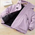thumbnail image 4 of NORO ARK Kids Coat Hooded Quilted Winter Jacket (5-15 Years) Warm Polyester Coat Purple Size 14, 4 of 6