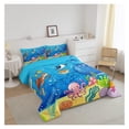 thumbnail image 2 of Marine Animals Comforter Set Full, Octopus Turtle Coral Bedding Set,Underwater World Cartoon Quilt Set 3 Pcs for Kids Teens Adults Room Decor,Sea Blue Duvet Insert with 2 Pillowcases, 2 of 7