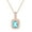 Light Blue, variant on Sparkling Cubic Zirconia Square Cut Pendant Necklace Birthstone Rose Gold Plated Necklace Jewelry for Women or Teens