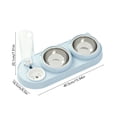 thumbnail image 3 of 3 in 1 Cat Bowl,Cat Food and Water Bowl Set with Water Dispenser and Stainless Steel Bowls,Double Bowls Design,15-degree Tilted Pet Feeder,Blue, 3 of 6