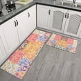 thumbnail image 2 of Pioneer Flower Floral Print Pattern Kitchen Rugs Sets Of 2,Anti Fatigue Kitchen Mat Rugs Non Slip Washable,Decorative Kitchen Floor Mats for Kitchen,Sink,Laundry,17"x30"+17"x47", 2 of 7