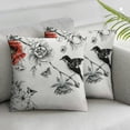 thumbnail image 3 of UPOOS Throw Pillow Cover with of Black Flowers on White Garden Roses Delphinium Decorative Pillow Case Square Pillowcase, 3 of 7