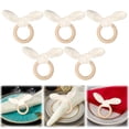 thumbnail image 1 of HUASHENG Easter Napkin Rings Bunny Napkin Rings Set Of 5 Egg Napkin Holders Rings For Banquet Dinning Table Decoration (Bunny Ear B One Size), 1 of 5